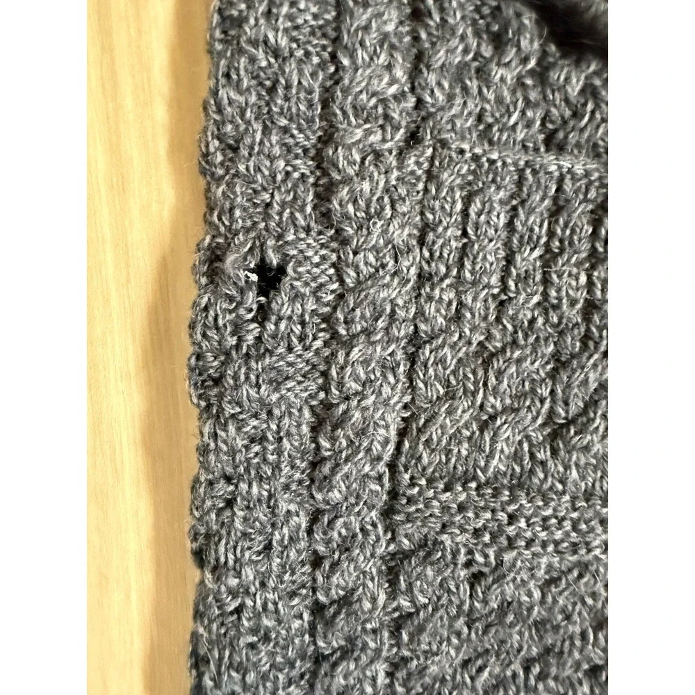 Aran Sweater Market Sweater Womens XXL Gray Cable Knit Hooded Cardigan Ireland